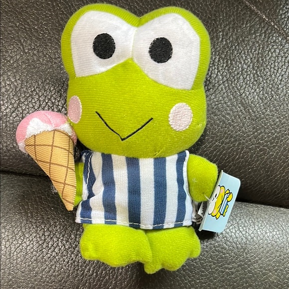 Keroppi Green Frog Plush Toy with Ice Cream by Sanrio - Picture 1 of 6
